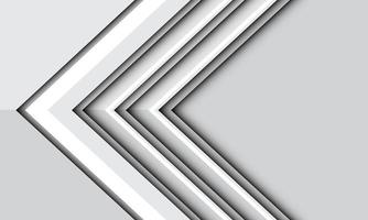 Dirección de la flecha blanca abstracta en la sombra metálica gris con el ejemplo del vector del fondo futurista moderno del diseño del espacio en blanco.