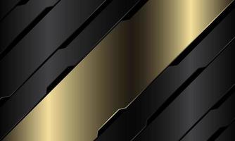 Abstract gold banner grey metallic black circuit cyber geometric slash design modern luxury futuristic technology background vector illustration.