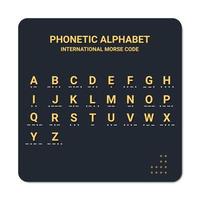 phonetic alphabet and international morse code suitable used for maritime and aviation. education and printing vector