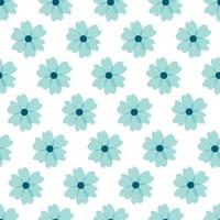 patrón floral. bonitas flores sobre fondo blanco. impresión con pequeñas flores azules. impresión ditsy. textura de vector transparente. lindos patrones de flores. plantilla elegante para impresoras de moda