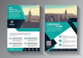 Brochure design, cover modern layout, annual report, poster, flyer in A4 with colorful triangles, geometric shapes for tech, science, market with light background vector