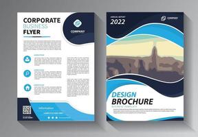 blue flyer business template vector