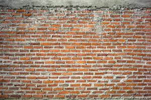 Abstract texture and background of red brick and bricklayer concrete wall photo