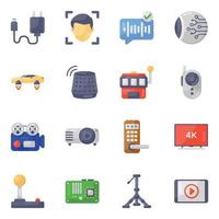 Electronic and Technology Devices icon set vector