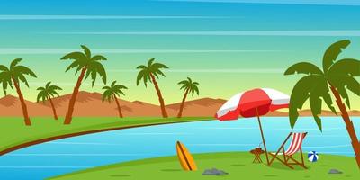 paisaje de papel tapiz de verano premium vector