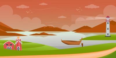 Summer Landscape and Background landscape vector