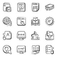 Distance Learning and Education icon set vector