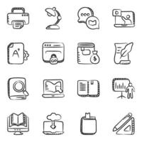 Elearning and  Virtual Learning icon set vector