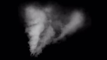 Realistic white smoke on black background. video