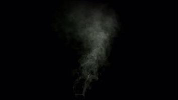 Realistic white smoke floating on black background. video