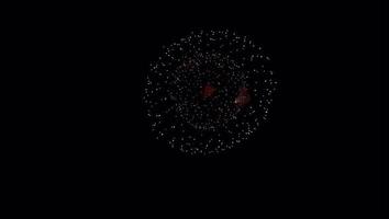 Realistic orange firework on black background. video