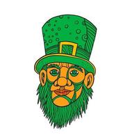 Irish Leprechaun Mono Line Color vector