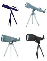 Set of different telescopes. vector