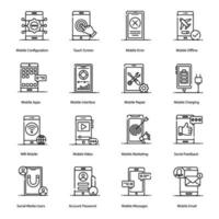 Mobile Apps and Technology icon set vector