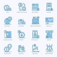 Modern ,Bitcoin and Blockchain icon set vector