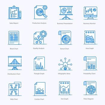 Graphs ,charts and Business Report icon set vector