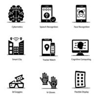 Modern High Tech Elements icon set vector