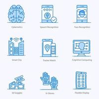 Modern High Tech Elements icon set vector