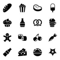 Nutritious Meal and Drinks icon set vector