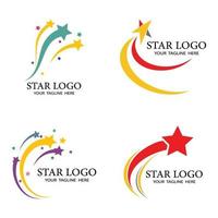 Conjunto de diseño de ilustración de vector de plantilla de icono de estrella