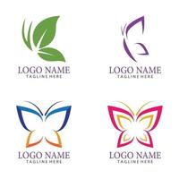 Beauty Butterfly logo Vector icon design set