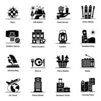 Travel and Hiking Element icon set vector