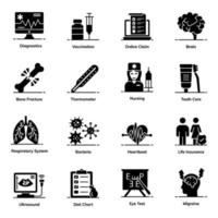 Emergency and Medical icon set vector