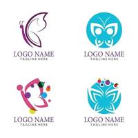 Beauty Butterfly logo Vector icon design set