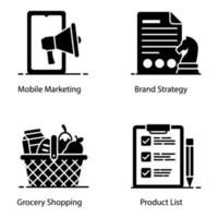 Shopping and Marketing icon set vector