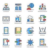 conjunto de iconos de datos y comunicación vector