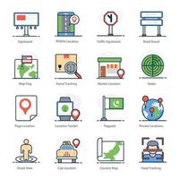 Maps and Geolocation icon set vector