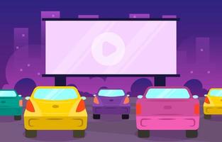 Drive In Movie Concept vector