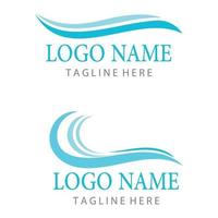 Water wave icon vector illustration design logo set