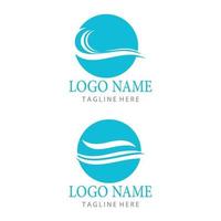 Water wave icon vector illustration design logo set