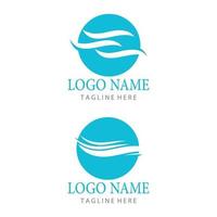 Water wave icon vector illustration design logo set