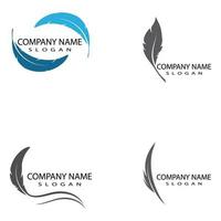 Feathers Logo Template vector symbol nature set