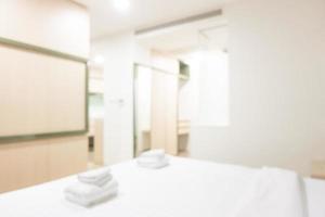 Abstract blur hotel bedroom interior photo
