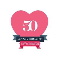 50 Years anniversary celebration vector template design illustration