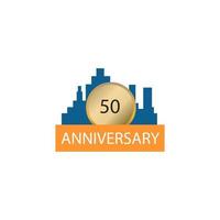 50 Years anniversary celebration vector template design illustration