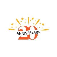 20 years anniversary celebration template vector design illustration