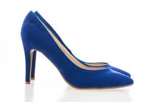 Blue high heel shoes photo