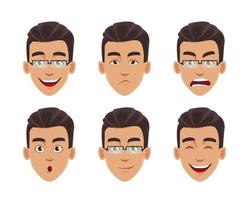 expresiones faciales de hombre de negocios vector