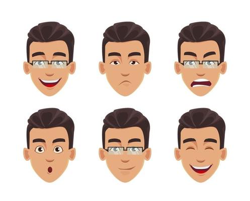 Face expressions of business man