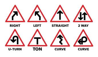 set of traffic sign illustration vector