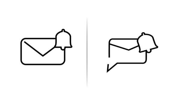 Plantilla de icono de arte de línea de notificación de mensajes vector