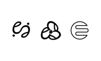 Initial E creative logo design template vector