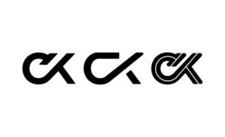 Initial CK, C, K logo vector template illustration