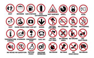 set of traffic sign illustration vector