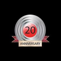 Twenty years anniversary celebration vector template design illustration