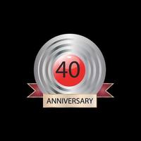 Forty years anniversary celebration vector template design illustration